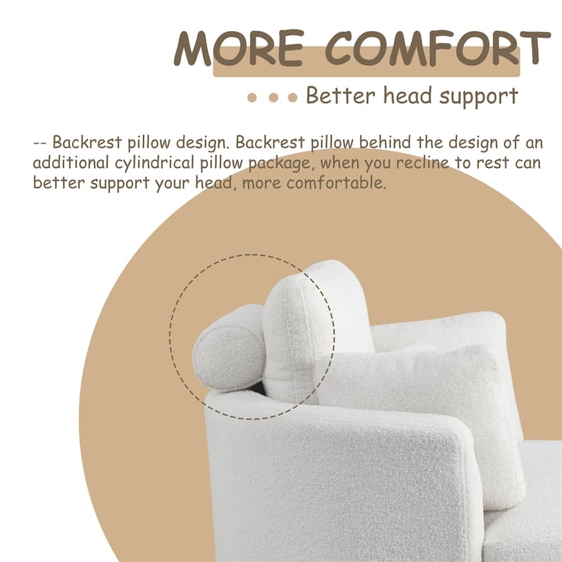 39"W Oversized Swivel Chair with Moon Storage Ottoman for Living Room
