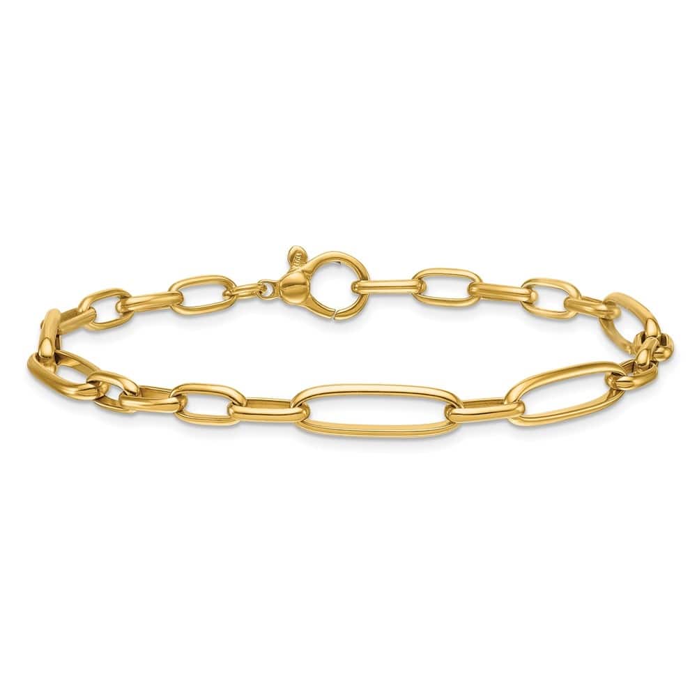 Curata Solid 18k Yellow Gold 8" 5.9mm Oval Links Bracelet