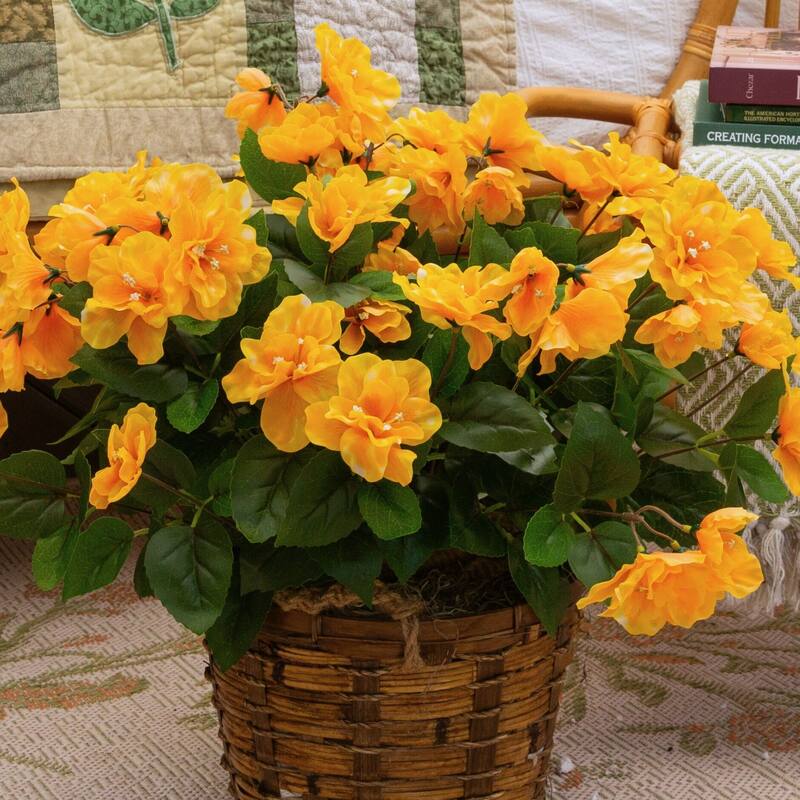 19-in UV Resistant Artificial Azalea Bush (Indoor/Outdoor) - Set of 3