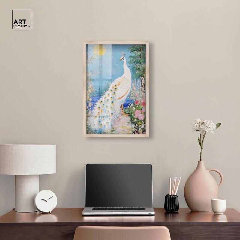 Peacock in Paradise Shadowbox by Art Remedy