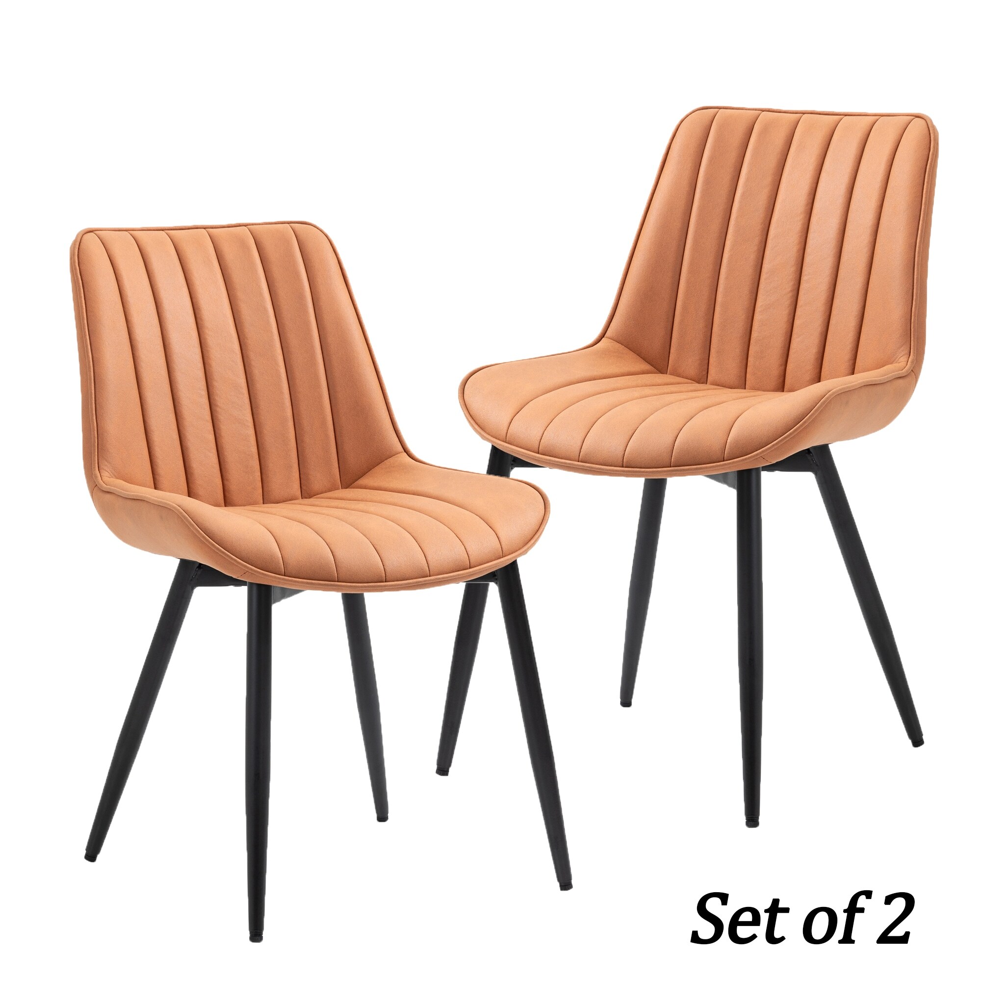 Modern Faux Leather Cushion Upholstered Dining Chairs with Sturdy