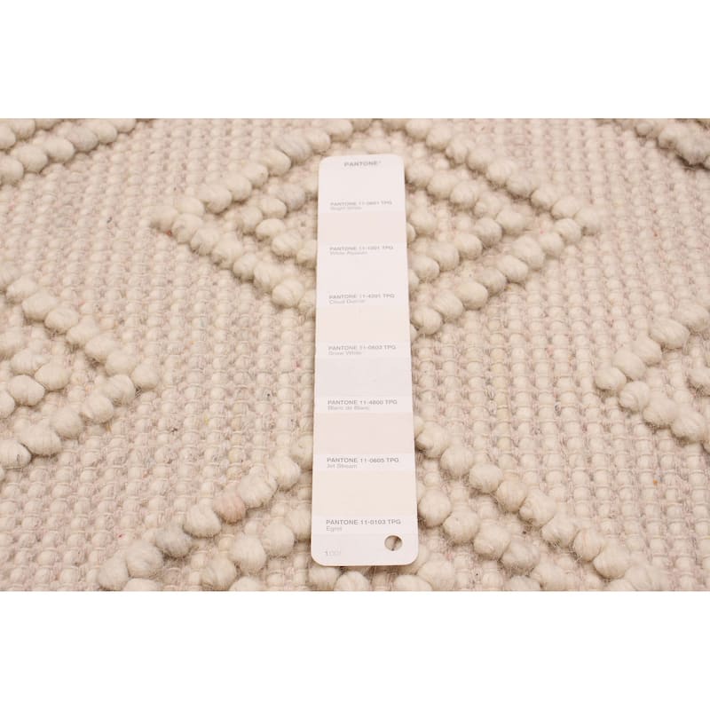 ECARPETGALLERY Braid weave Sienna Ivory Wool Rug - 2'8 x 5'0