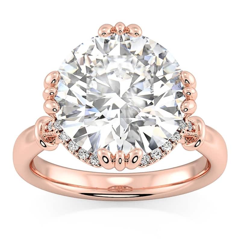 Bliss Diamond Certifed 5 1/2Ct Round Diamond Engagement Ring Gold Lab Grown - 5.5 - Rose
