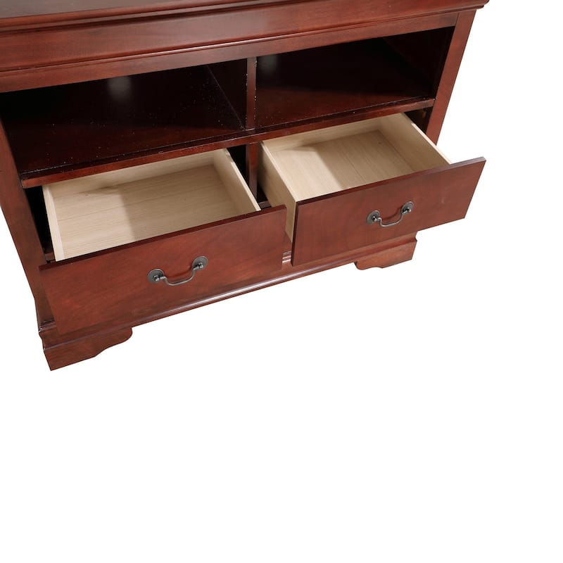 4-Drawer Wooden TV Media Chest - 42" - Brown