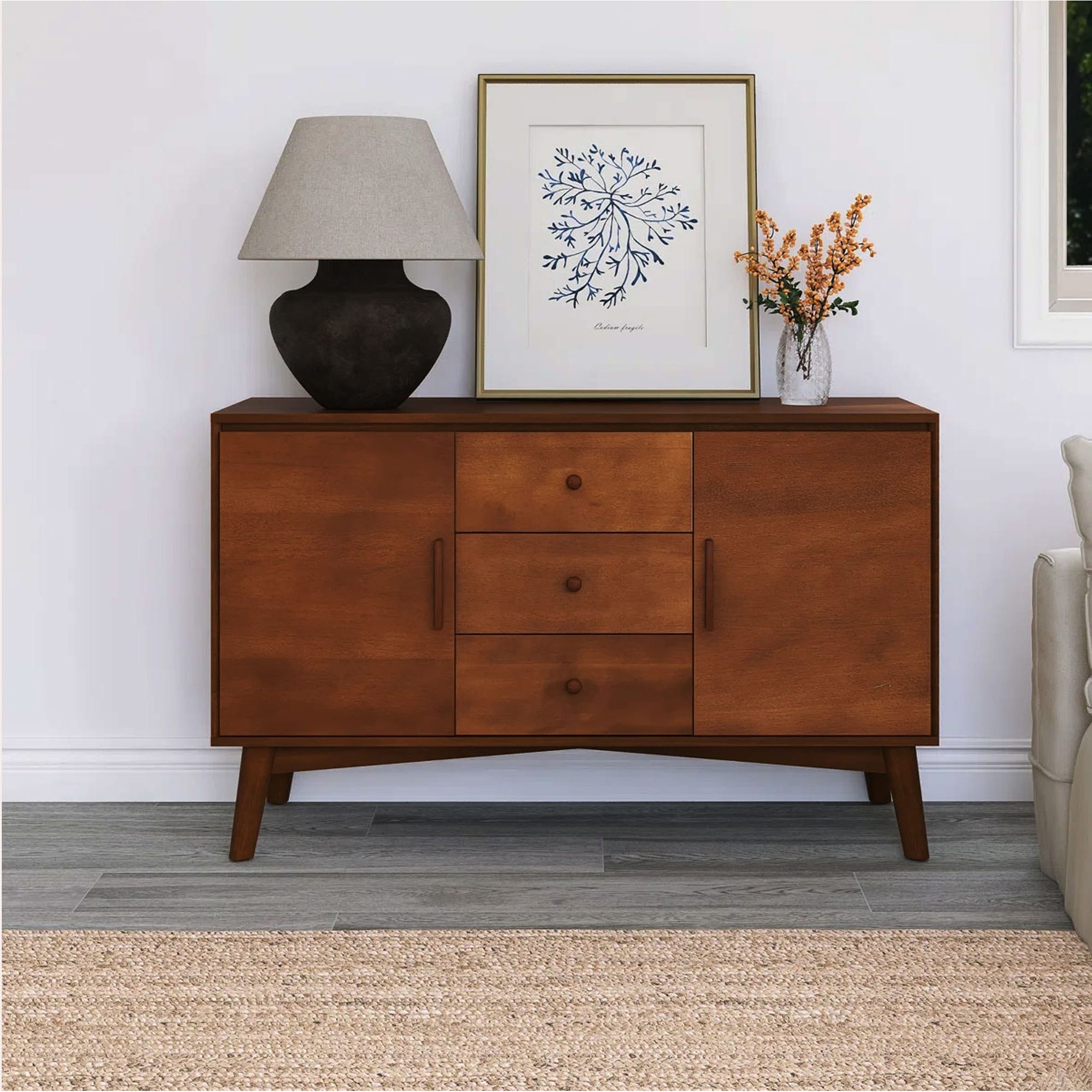 47.3" Sideboard Buffet Cabinet with 2 Doors and 3 Drawers - 47.25'' x 15.75'' x 29.5''