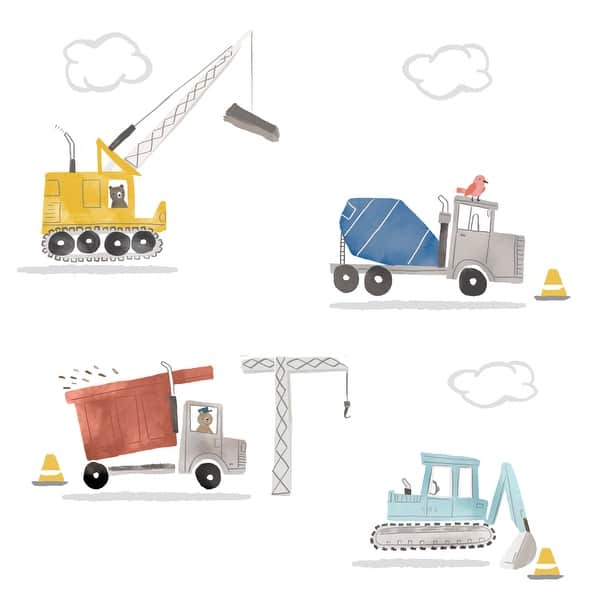 slide 2 of 4, Bedtime Originals Construction Zone Trucks Wall Decals/Stickers
