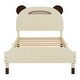 preview thumbnail 3 of 7, Twin Size Wood Platform Bed with Bear-Shaped Headboard, Motion Activated Night Lights, and Wooden Support