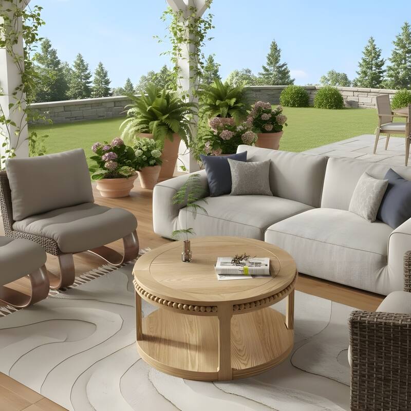 31.5 Inch Round Coffee Table for Living Room