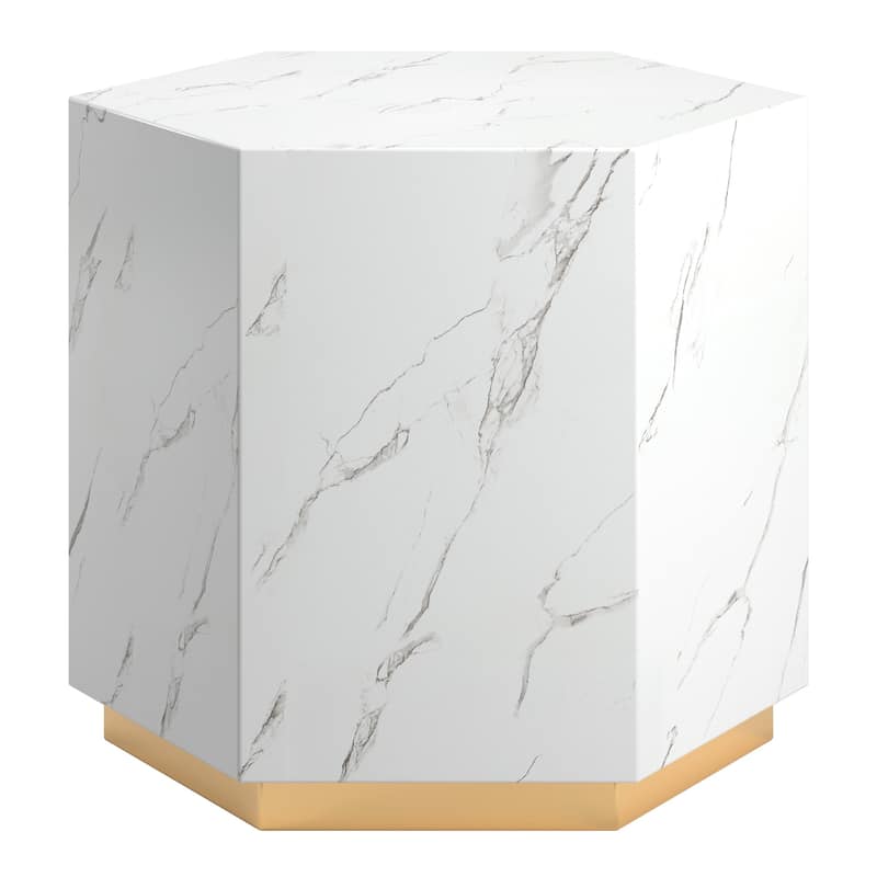 Darcy Faux Marble End Table by iNSPIRE Q Bold