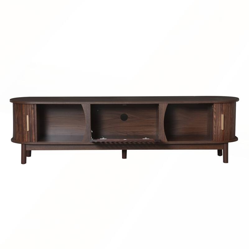 Charming Wood TV Stand with Storage and Stylish Finish for Living Room