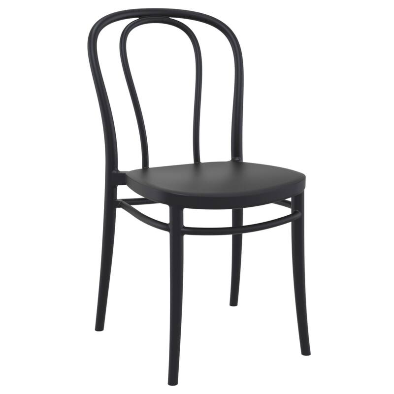 33.5" Black Stackable Patio Armless Dining Chair