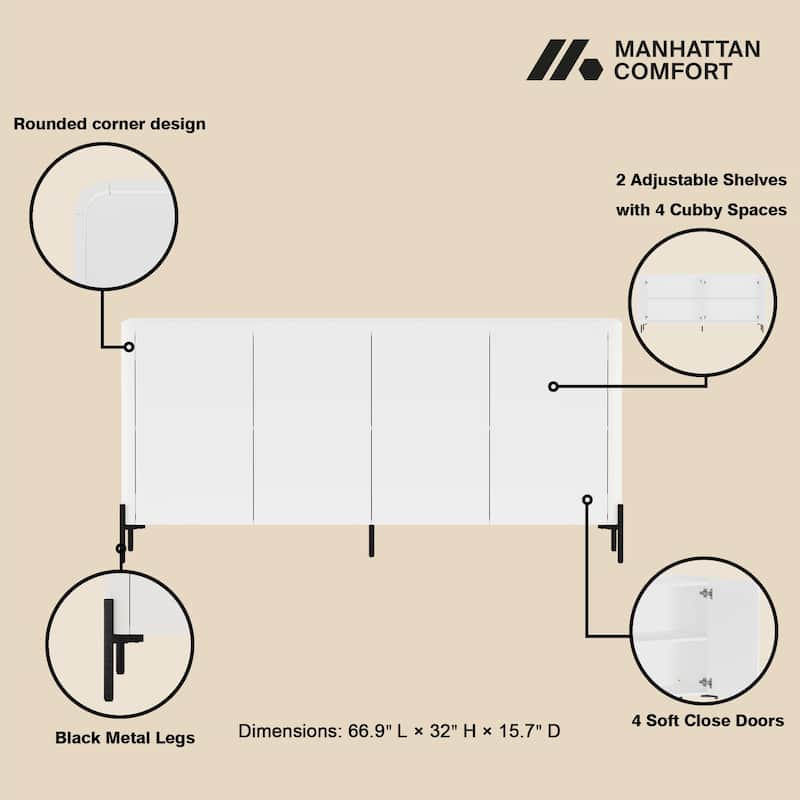 Manhattan Comfort Abbey 67" Sideboard