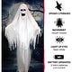preview thumbnail 4 of 11, Haunted Hill Farm Life Size Animatronic Reaper, Indoor/Outdoor Halloween Decoration, Flashing White Eyes, Poseable, Battery