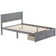 preview thumbnail 16 of 14, Full Size Platform Bed with Under-bed Drawers and Extra Legs for Stability, White
