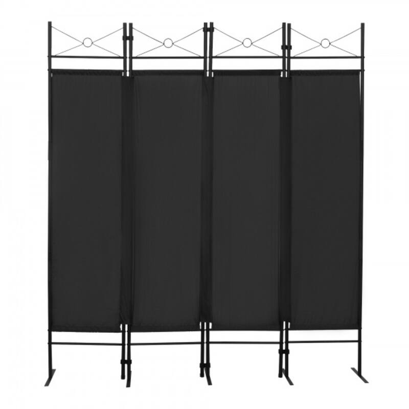 4Panel Metal Folding Room Divider 62.99"L x 12.2"W x 71.26"H Bed