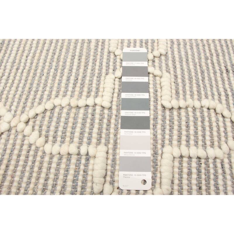 ECARPETGALLERY Braid weave Sienna Grey Wool Rug - 5'0 x 7'11