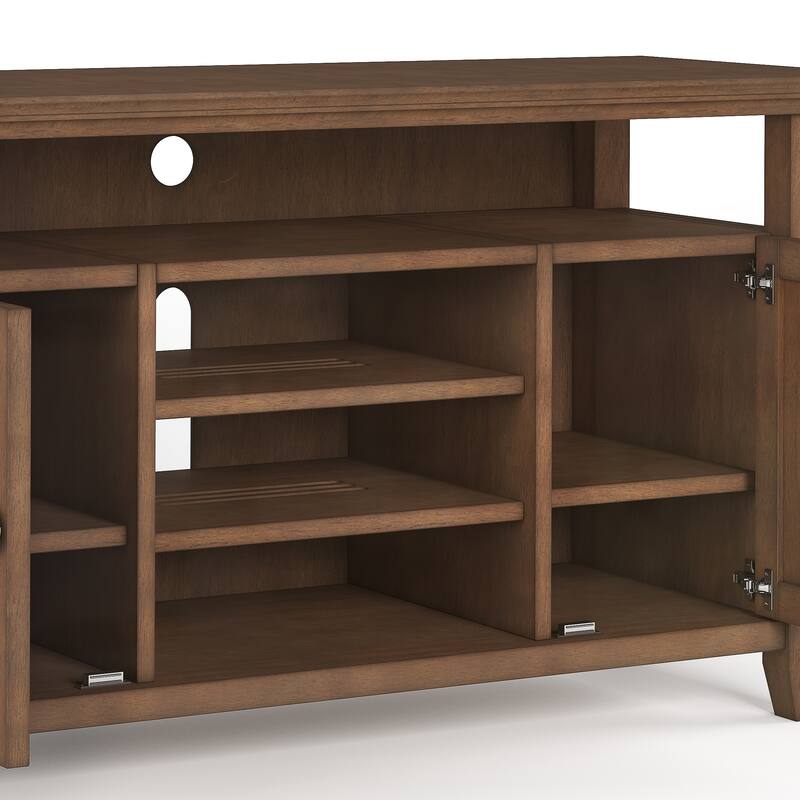 WYNDENHALL Halifax 54 inch Wide Solid Wood Transitional TV Stand - 54'' W x 18.9'' D x 31.9'' H
