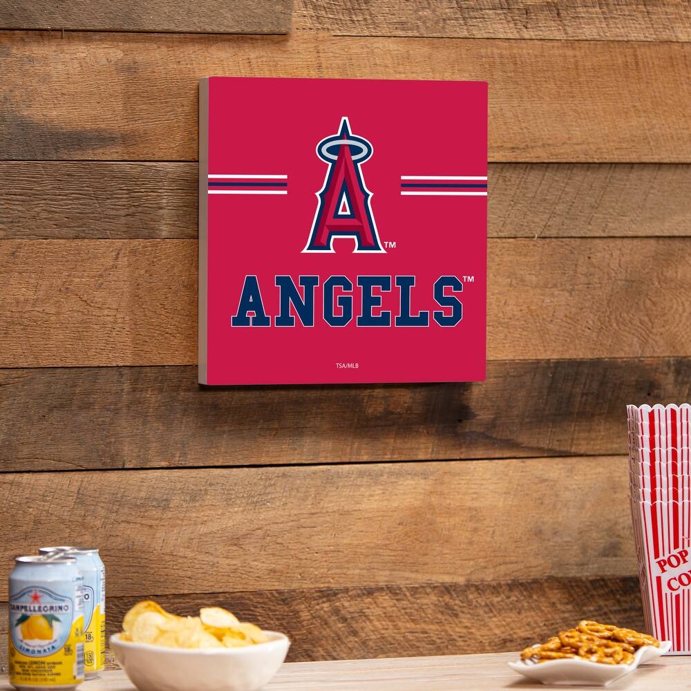 Los Angeles Angels Wooden Door Decor Wall Sign - Multi-Color