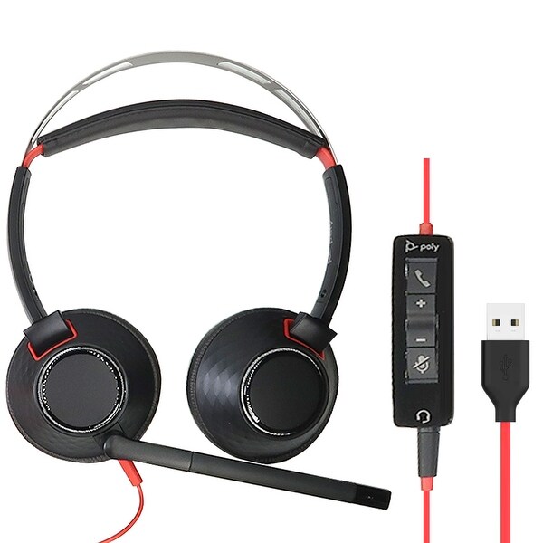 Poly Blackwire 5220 Stereo Wired Headset, Dual Ear Computer
