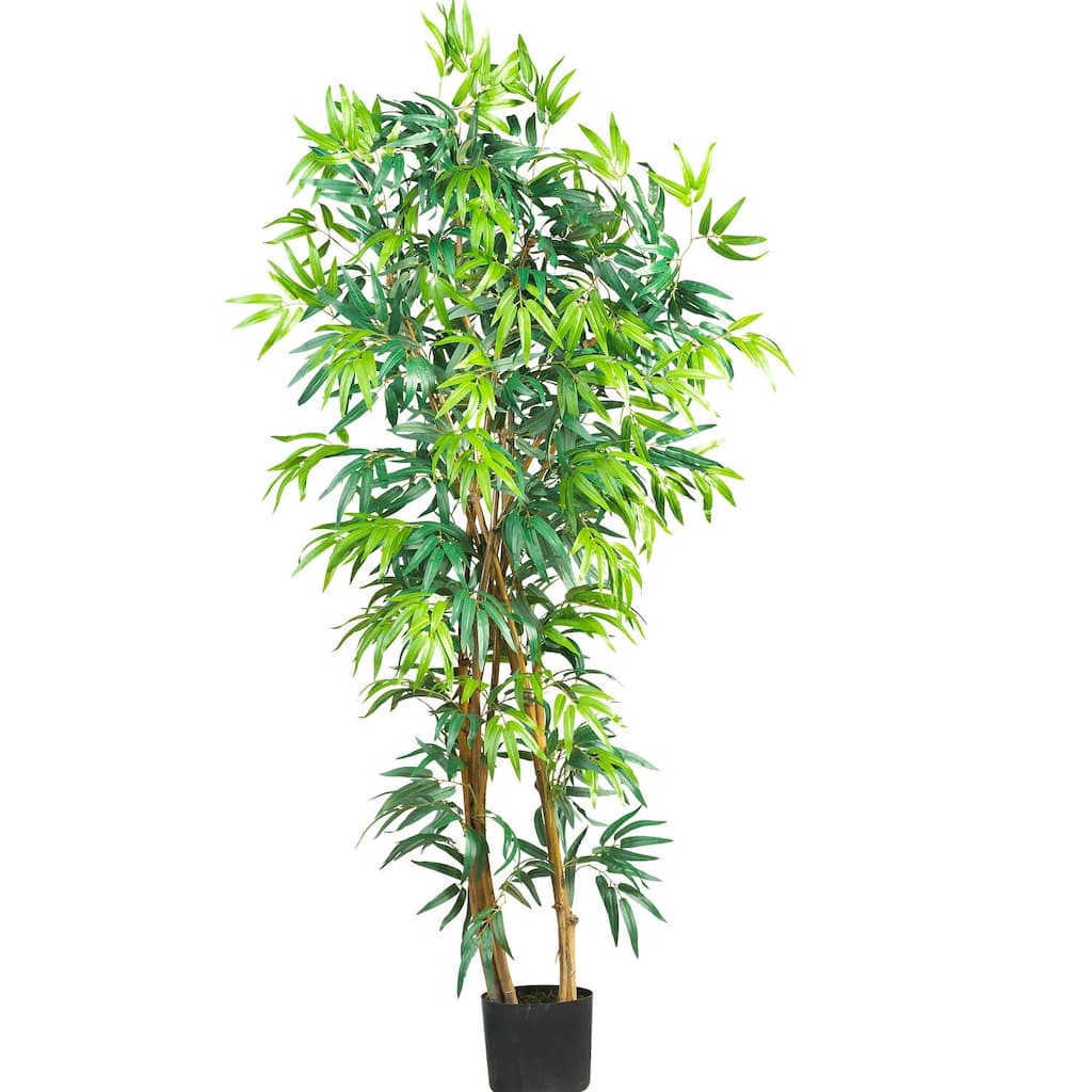 Bamboo Silk Tree 5ft - Indoor Tropical Plant DÃ©cor - Realistic Faux Tree for Home Office Living Room - 5ft.