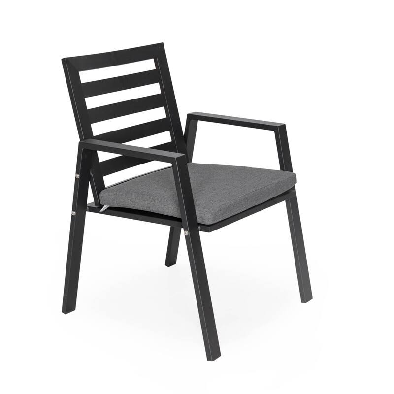 Chelsea 7-Piece Aluminum Outdoor Dining Set 78 in. Rectangular Table and 6 Dining Armchair w/ Cushions - N/A