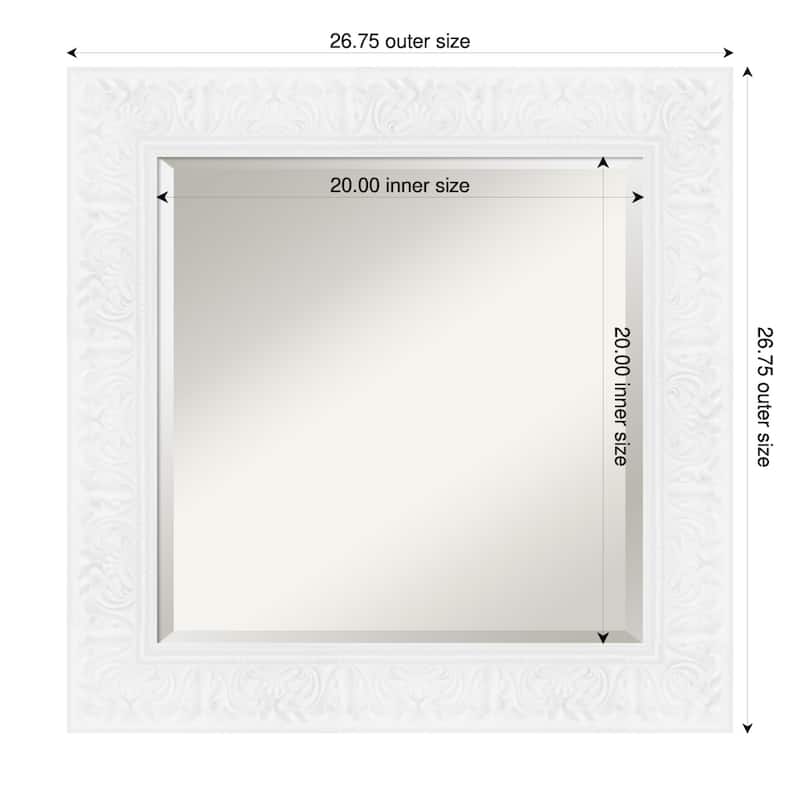 Luxe Beveled Framed Wall Mirror - 27 x 27 in - Luxe White
