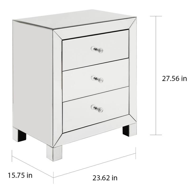 Esmond Mirrored 3-drawer Accent Table by iNSPIRE Q Bold