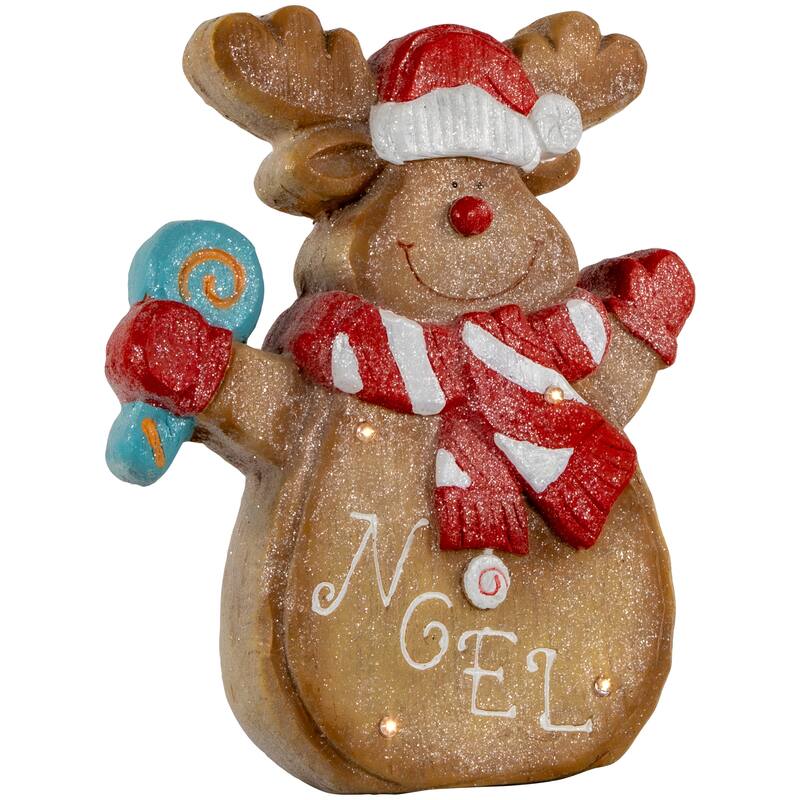 LED Lighted "Noel" Gingerbread Reindeer Christmas Decoration - 14.25"