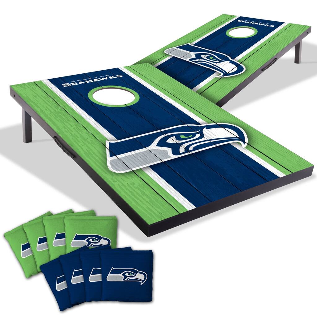 Seattle Seahawks NFL Compact 2x3 Tailgate Cornhole Board Set