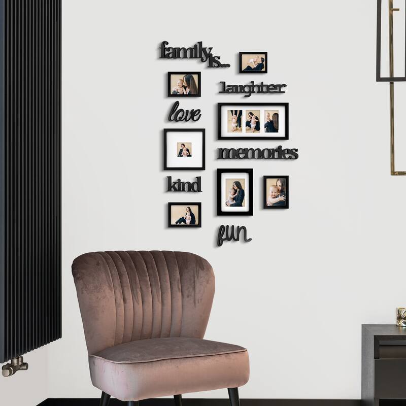 HELLO LAURA Family and Love Set Plaque Collage Photo Frame for Memories