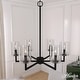 preview thumbnail 1 of 8, Hunter Kerrison Chandelier - Dining Room, Entry - Contemporary, Transitional, Industrial, Rustic 24" x 26" - Natural Iron