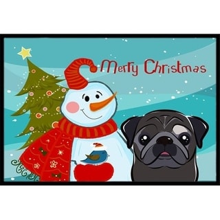 Shop Carolines Treasures Bb1883jmat Snowman With Black Pug Indoor