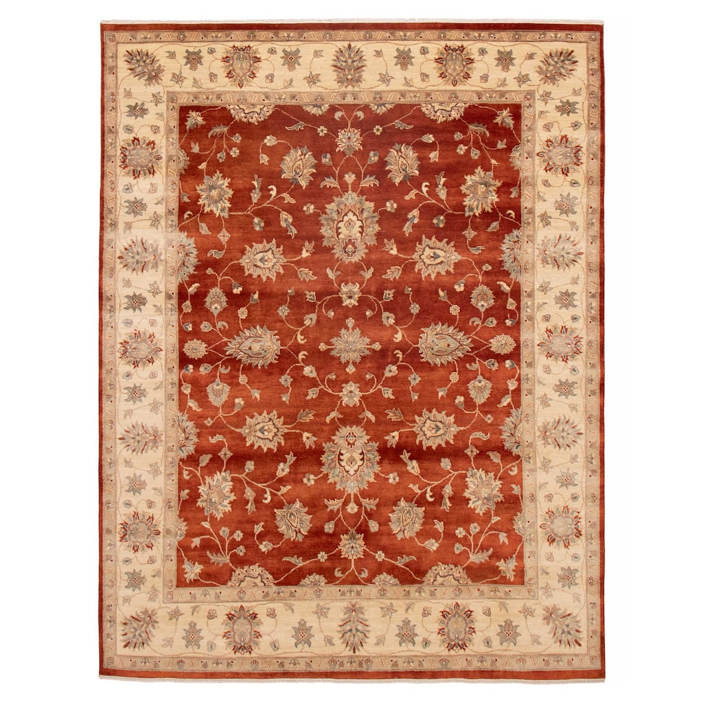 ECARPETGALLERY Hand-knotted Jamshidpour Dark Copper Wool Rug - 7' 10" x 10'