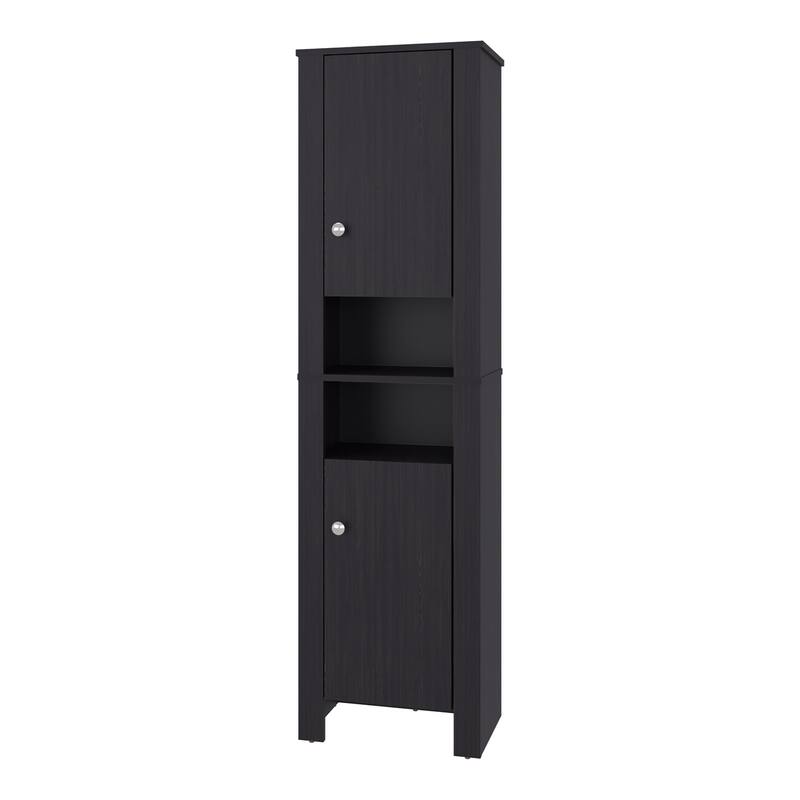 Bathroom Cabinet 63.3" H, 2 Doors, 6 Shelves, Black Wengue - Bathroom