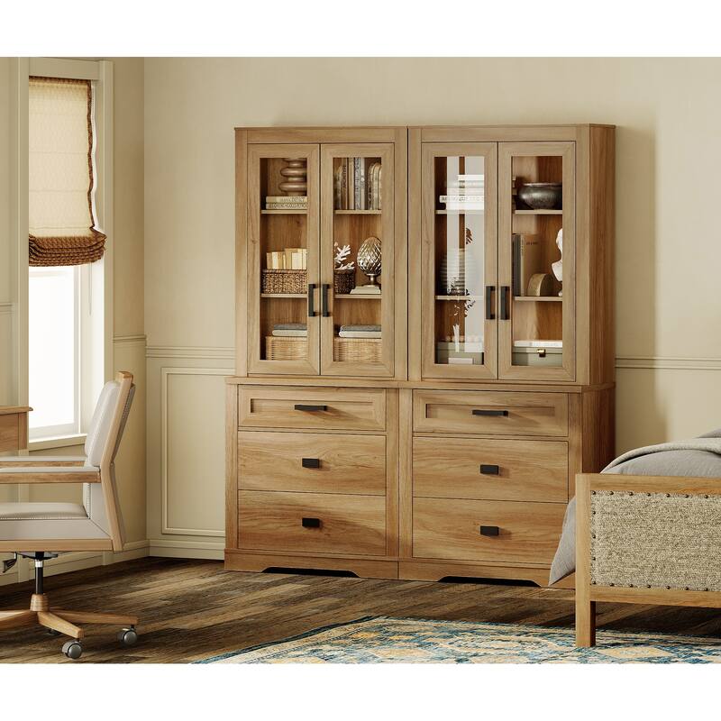 3 Tier Bookcase with Drawer,73.3" Tall Floor Standing Bookshelf