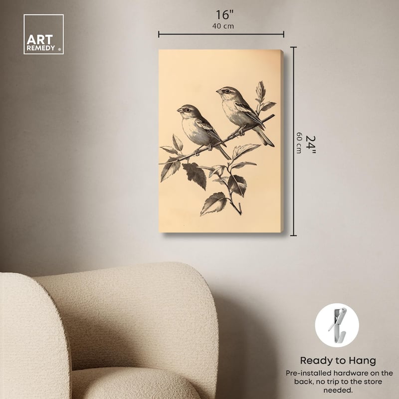 Pair of Finches I Canvas by Art Remedy, Gallery Wrapped