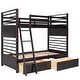 preview thumbnail 8 of 18, Twin over Twin Classic Wooden Bunk Bed with Two Drawers,Space-Efficient Multifunctional Bunk Bed With Storage