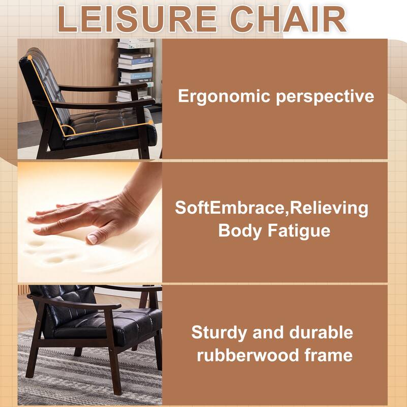 Medieval-inspired Modern Armchair with High back Upholstered Chair, Solid wood legs, Leisure reading chair