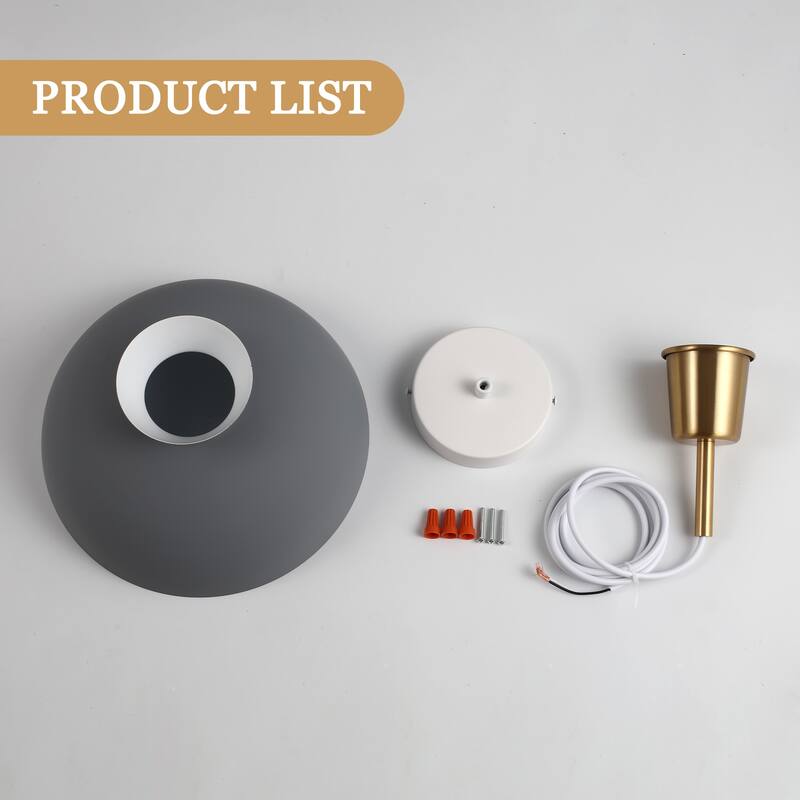 1-Light Hanging Ceiling Pendant Light Chandelier Light Fixture with Metal Shade for Kitchen Island