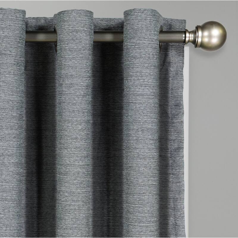 Eclipse Wyckoff Blackout Thermaweave, Grommet Window Curtain Panel Pair, 2 Panels