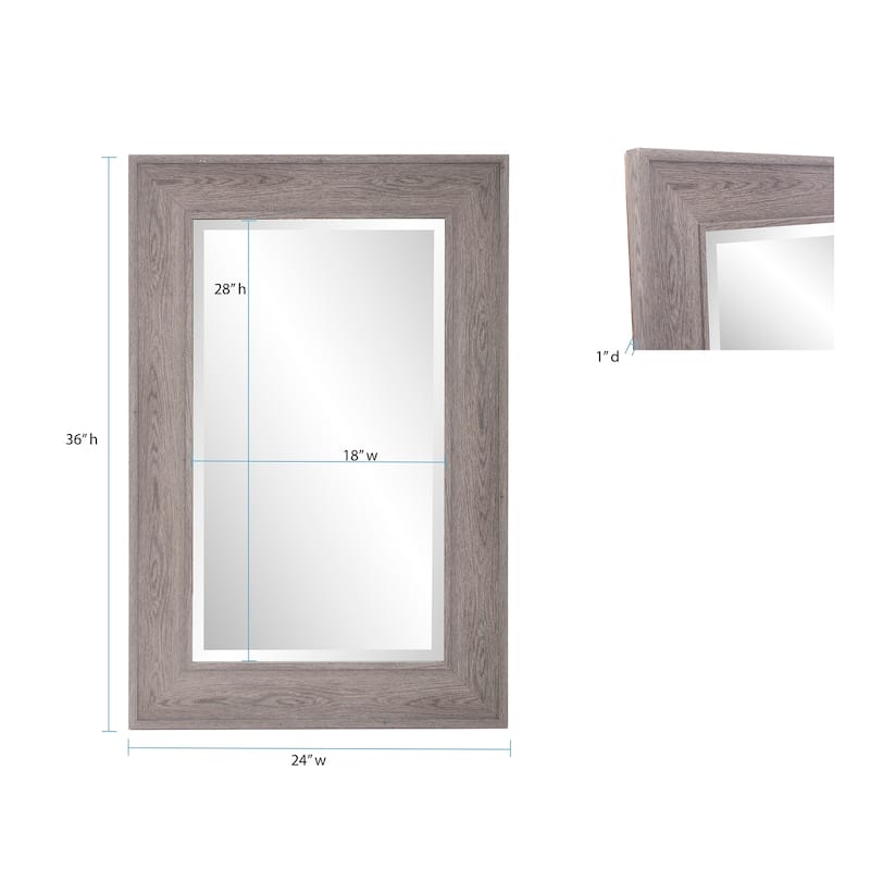 Allan Andrews Ashford Gray Rectangular Framed Wall Mirror
