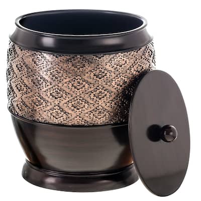 Dublin Small Trash Can with Lid (Brown)