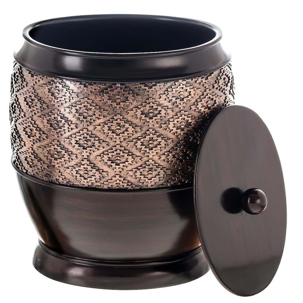 Creative Scents Dublin Brown Small Trash Can with Lid