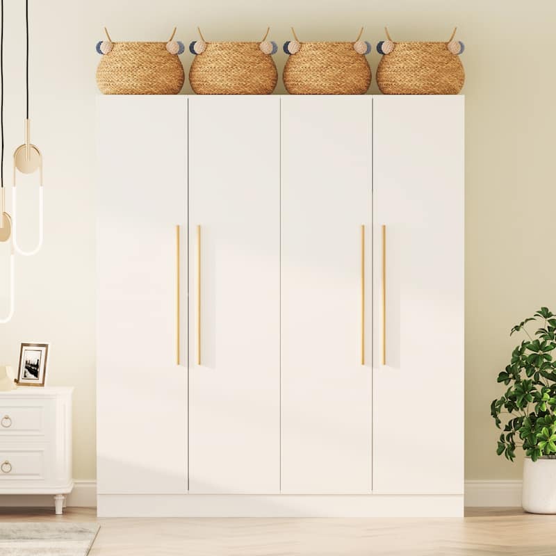 Timechee Large Armoire Wardrobe Closet Cabinet 4 Doors