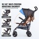 preview thumbnail 11 of 69, Carbon Steel Lightweight Stroller with Canopy, Recline and Foldable Frame - 30.71” L x 19.69” W x 40.94” H