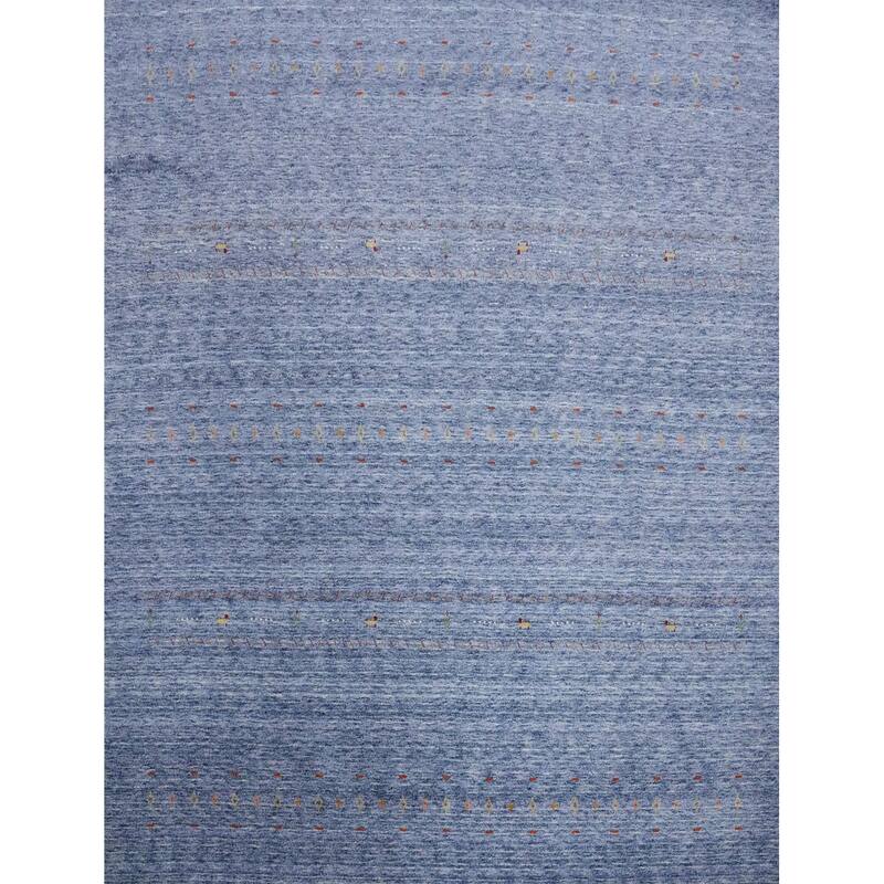 Hand Knotted Oriental 100% Wool Carpet Tribal Animal Pictorial Navy Blue & Blues Gabbeh Area Rug - 9' 10'' X 9' 9''