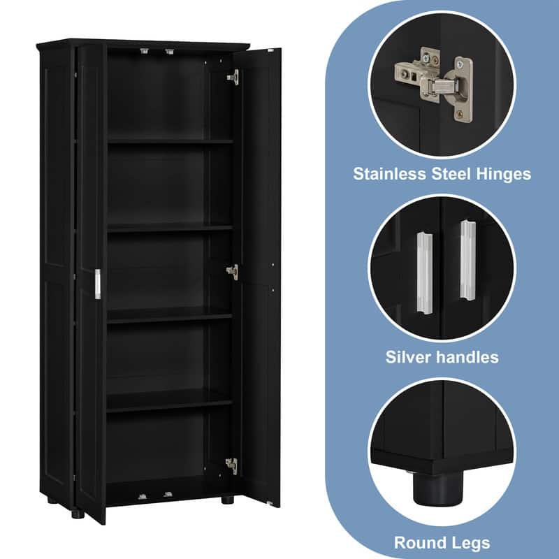 Bathroom Storage Cabinet with Two Doors and Adjustable Shelf
