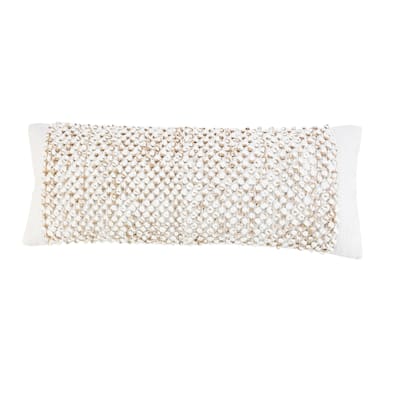 Sevita Bohemian Farmhouse Textured Knot Lumbar Throw Pillow