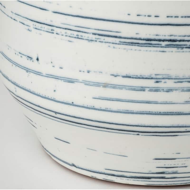 Sonnett White And Blue Ceramic Vase (Short)