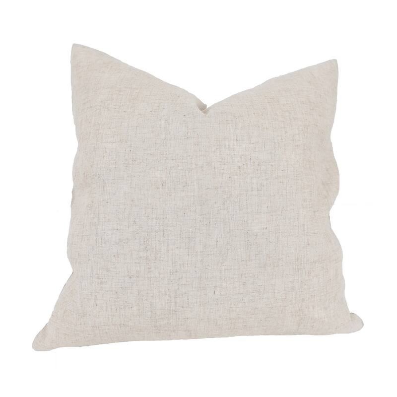 14" X 14" Gray and Red Bird Christmas Linen Linen Blend Zippered Pillow With Embroidery